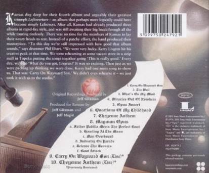 Leftoverture - Kansas (CD - 54) music collectible [Barcode 696998538627] - Main Image 2