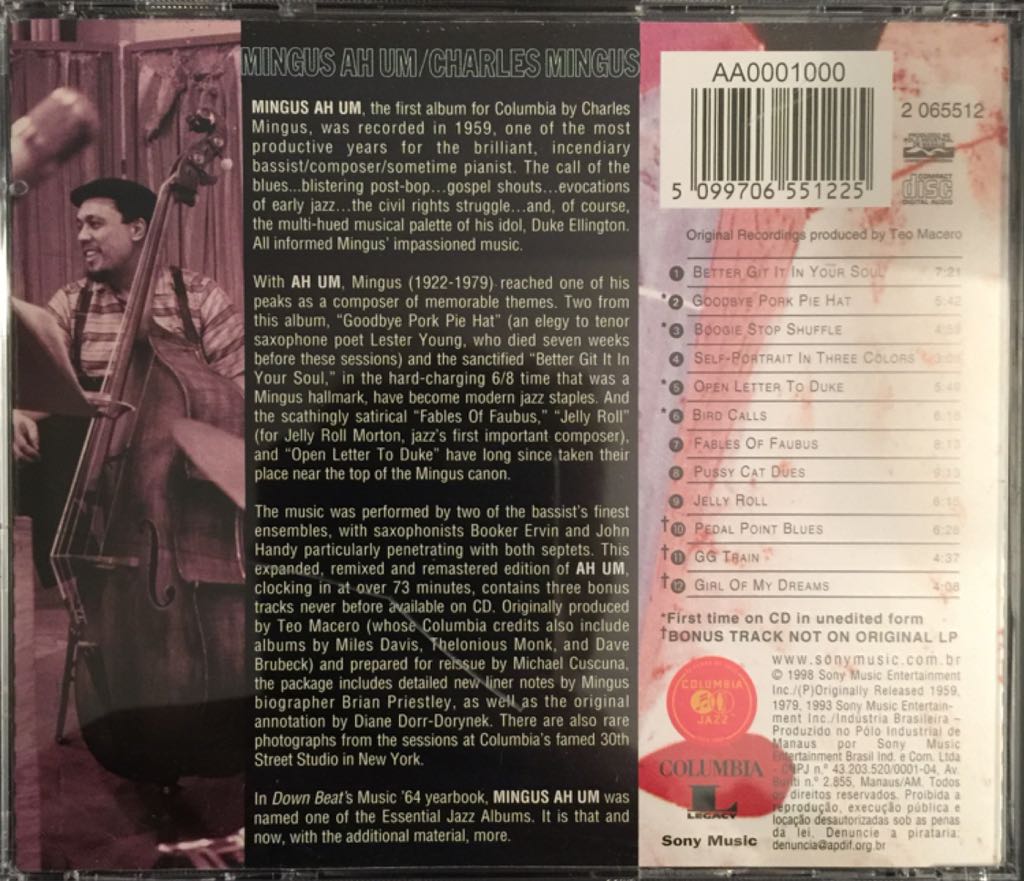 Mingus Ah Um - Mingus, Charles (CD) music collectible [Barcode 5099706551225] - Main Image 2