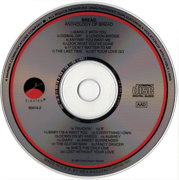 Anthology of Bread - Bread (CD - 59) music collectible [Barcode 075596041423] - Main Image 4