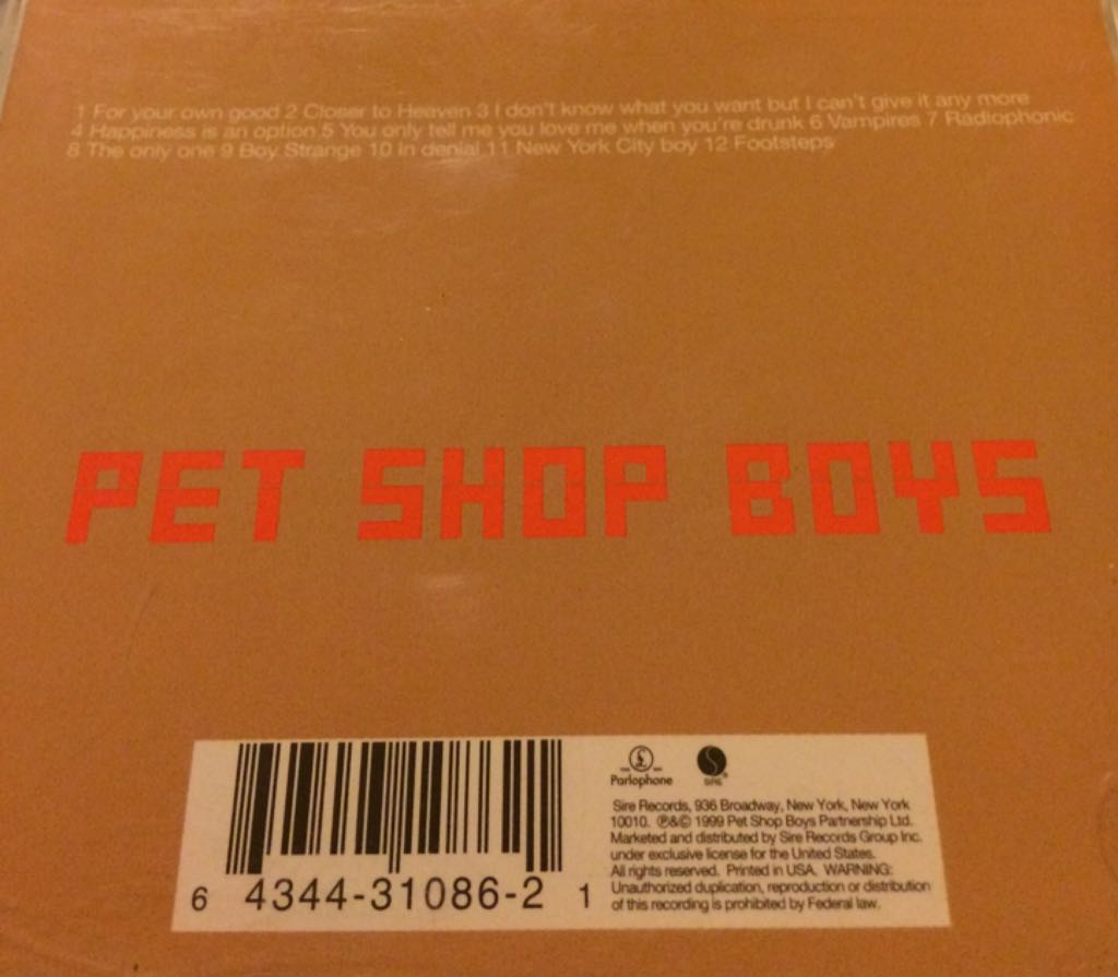 Nightlife - Pet Shop Boys (CD) music collectible [Barcode 643443108621] - Main Image 2