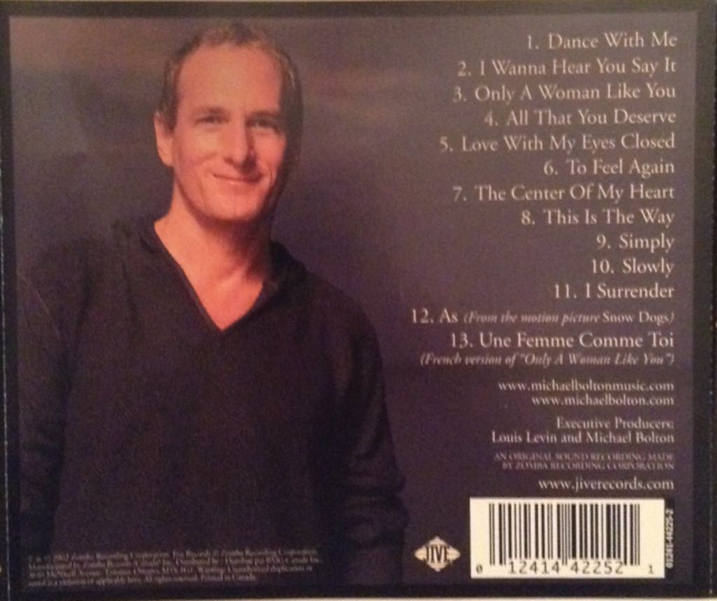 Only A Woman Like You - Michael Bolton (CD) music collectible [Barcode 012414422521] - Main Image 2