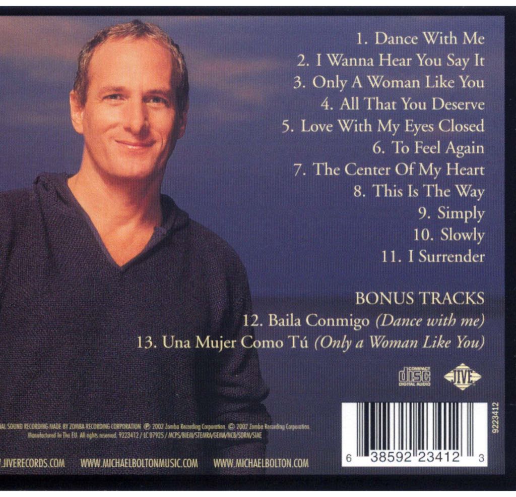 Only A Woman Like You - Michael Bolton (CD) music collectible [Barcode 638592235229] - Main Image 2