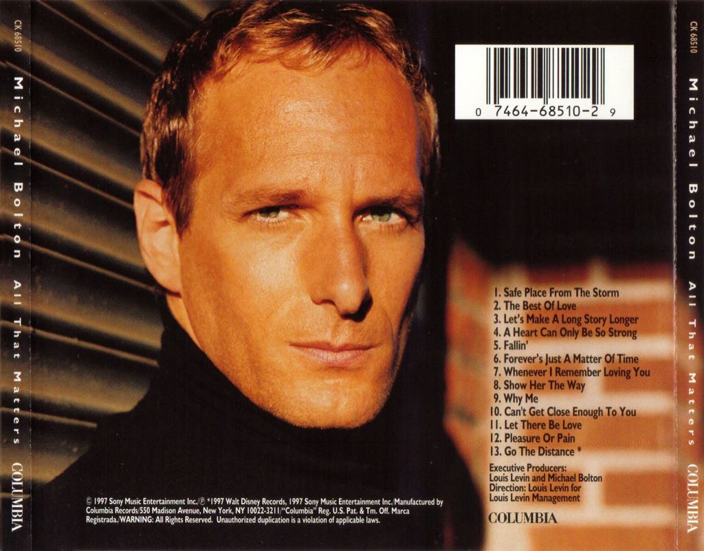 All That Matters - Michael Bolton (CD) music collectible [Barcode 5099748853127] - Main Image 2