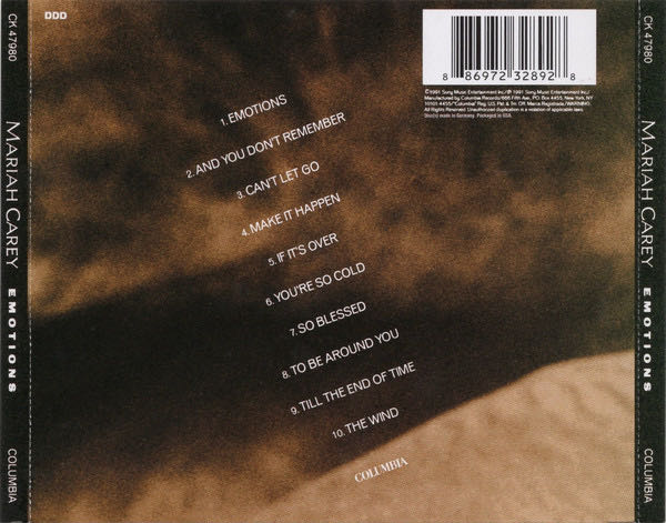 Emotions - Carey,  Mariah (CD - 47) music collectible [Barcode 074644798029] - Main Image 3