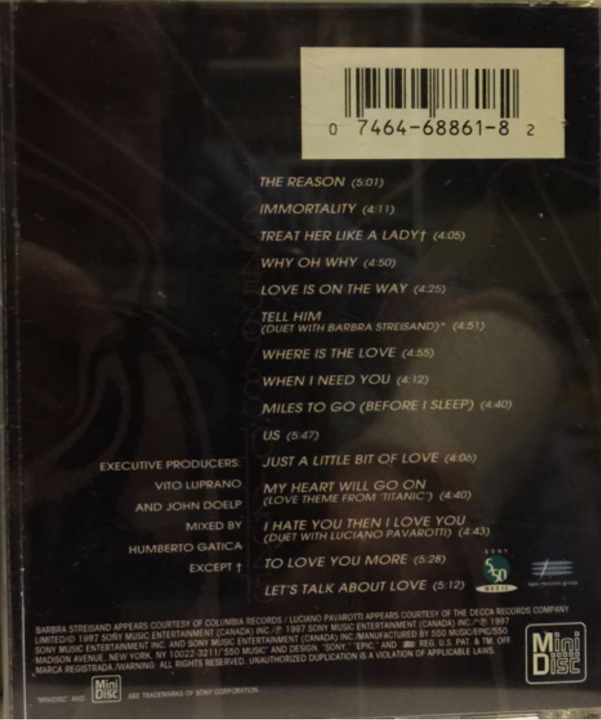 Let’s Talk About Love - Celine Dion (MiniDisc) music collectible [Barcode 074646886182] - Main Image 2