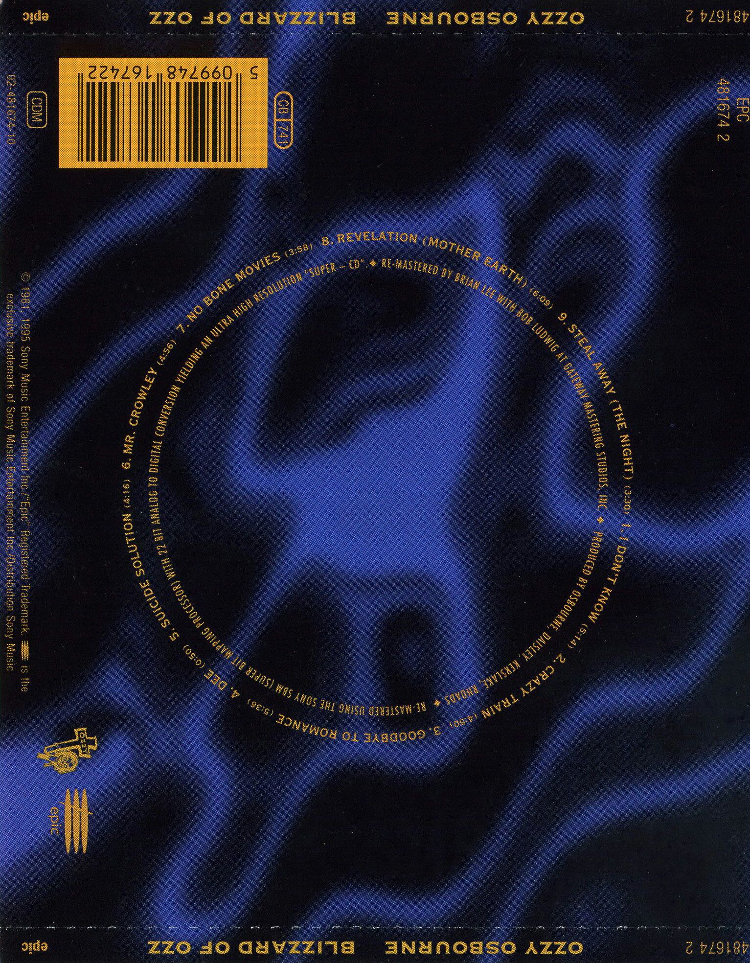 Blizzard Of Ozz - Ozzy Osbourne (MP3) music collectible [Barcode 599748167422] - Main Image 2