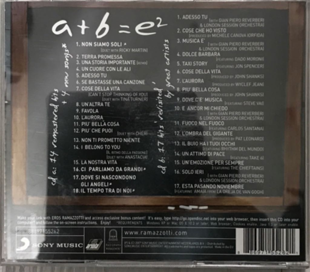 E2 - Eros Ramazzotti (CD) music collectible [Barcode 886971552621] - Main Image 2