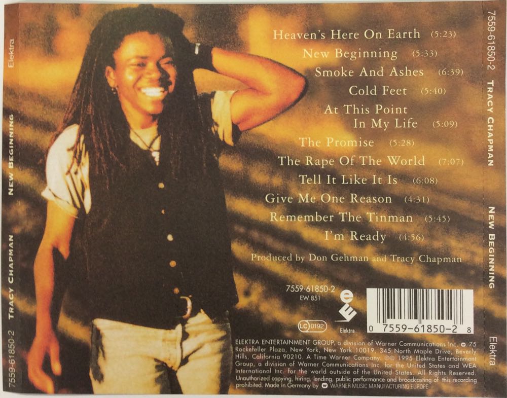 New Beginning - Tracy Chapman (CD - 62) music collectible [Barcode 075596185028] - Main Image 3