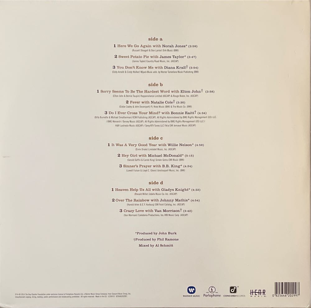 Genius Loves Company - Ray Charles (12”) music collectible [Barcode 825646202997] - Main Image 2