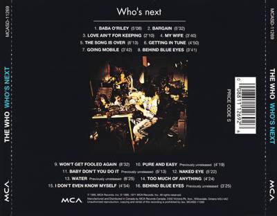 Who’s Next - The Who (CD - 78) music collectible [Barcode 731452776020] - Main Image 2