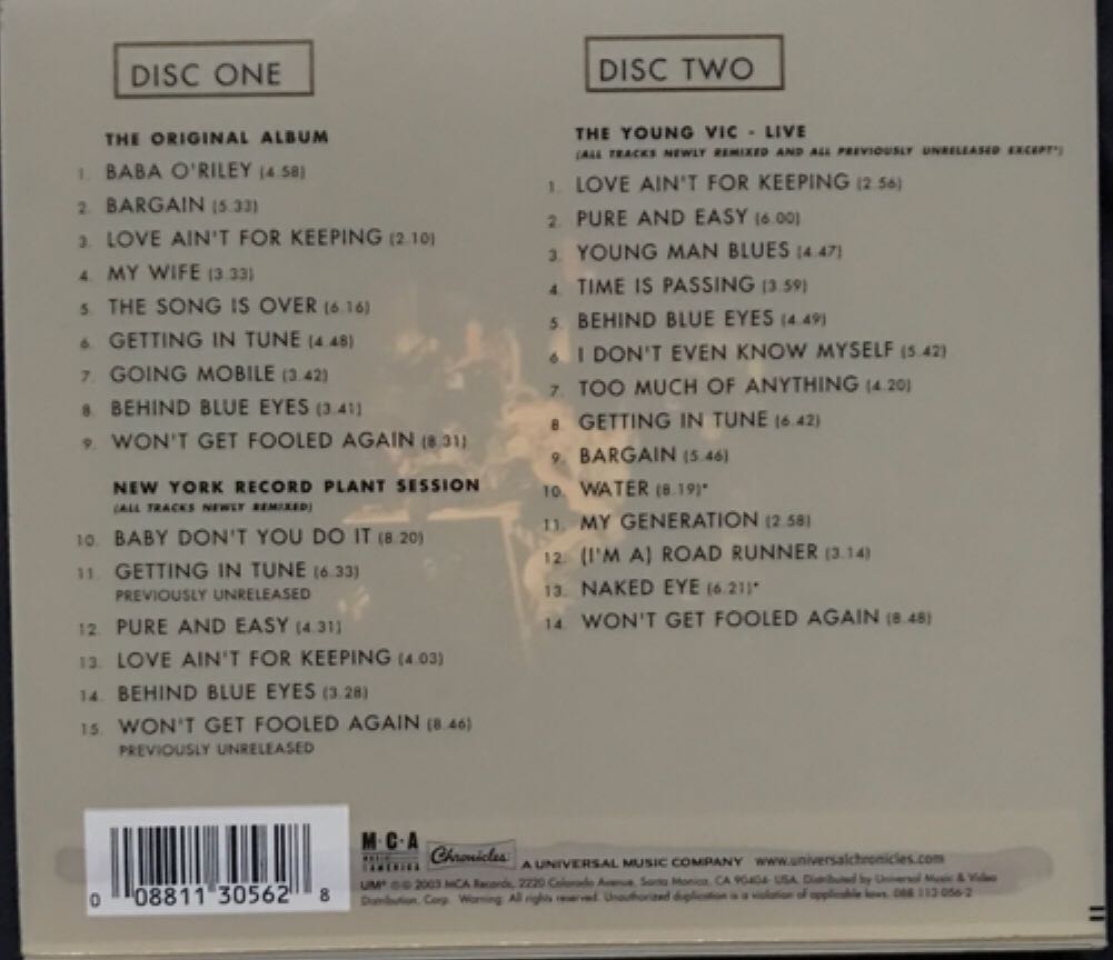 Who’s Next - Who, The (CD) music collectible - Main Image 2