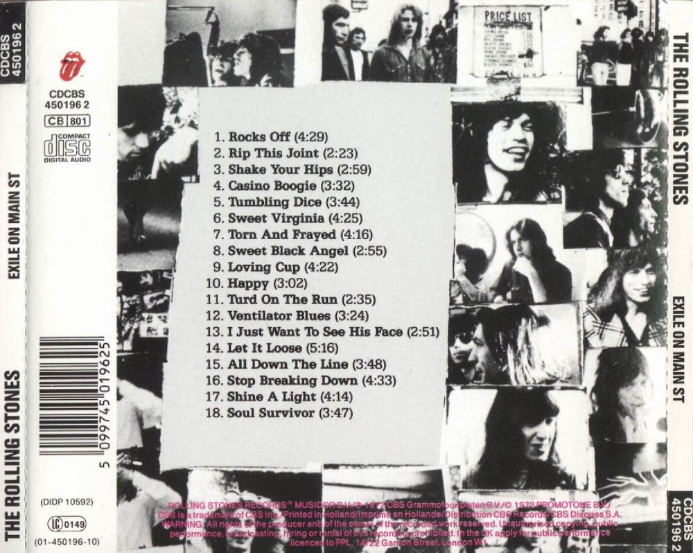 Exile On Main St. - The Rolling Stones (CD - 67) music collectible [Barcode 724383952441] - Main Image 2