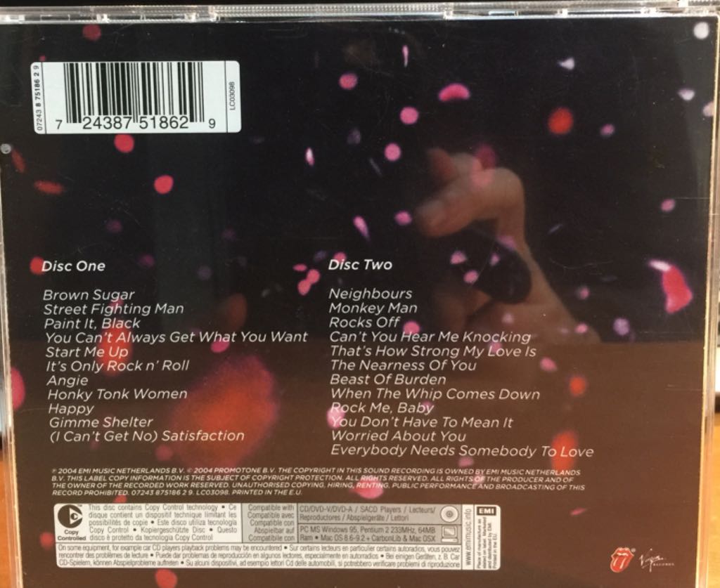 Live Licks - Rolling Stones (CD - 109) music collectible [Barcode 724387518629] - Main Image 2