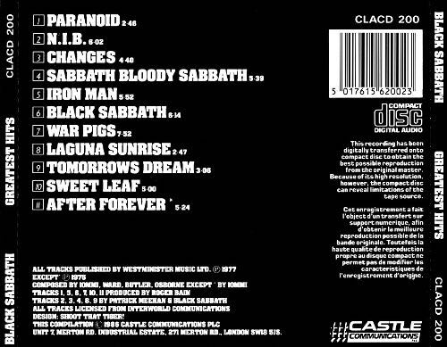 Greatest Hits - Black Sabbath (CD - 50) music collectible [Barcode 5013428706091] - Main Image 2