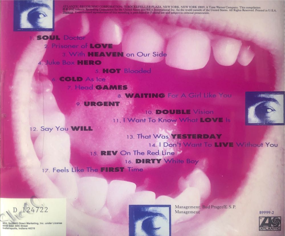 The Very Best And Beyond - Foreigner (CD - 73) music collectible [Barcode 081227987794] - Main Image 2