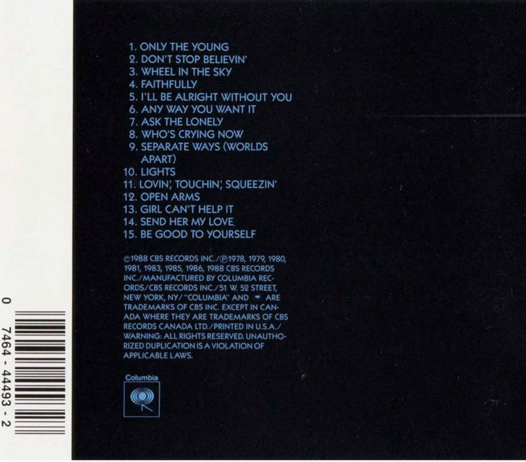 Greatest Hits - Journey (MP3 - 62) music collectible [Barcode 074644449365] - Main Image 2