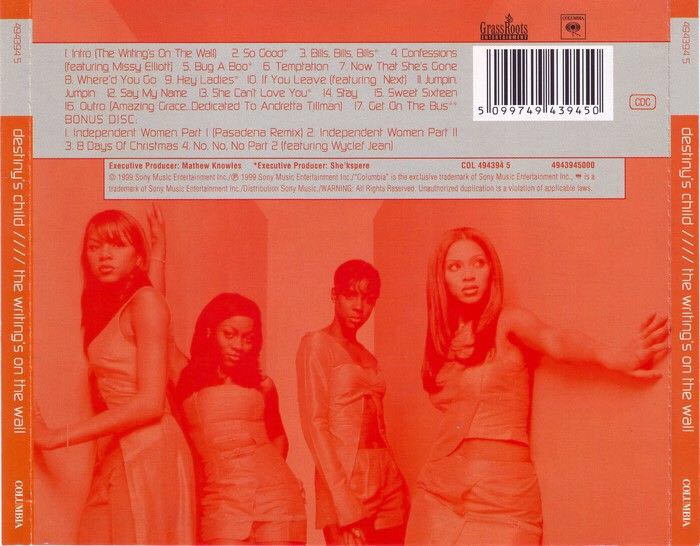 The Writing’s On The Wall - Destiny’s Child (CD - 70) music collectible [Barcode 5099749439450] - Main Image 2
