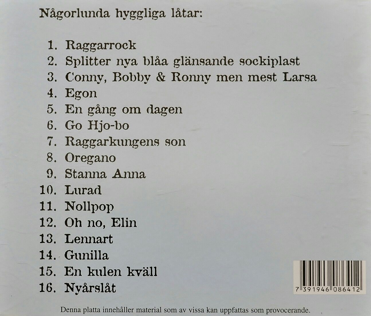 Någorlunda Hyggliga Låtar - Björn Rosenström (CD) music collectible [Barcode 7391946086412] - Main Image 2