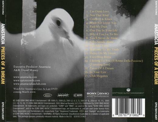 Pieces Of A Dream - Anastacia (CD-R) music collectible - Main Image 2
