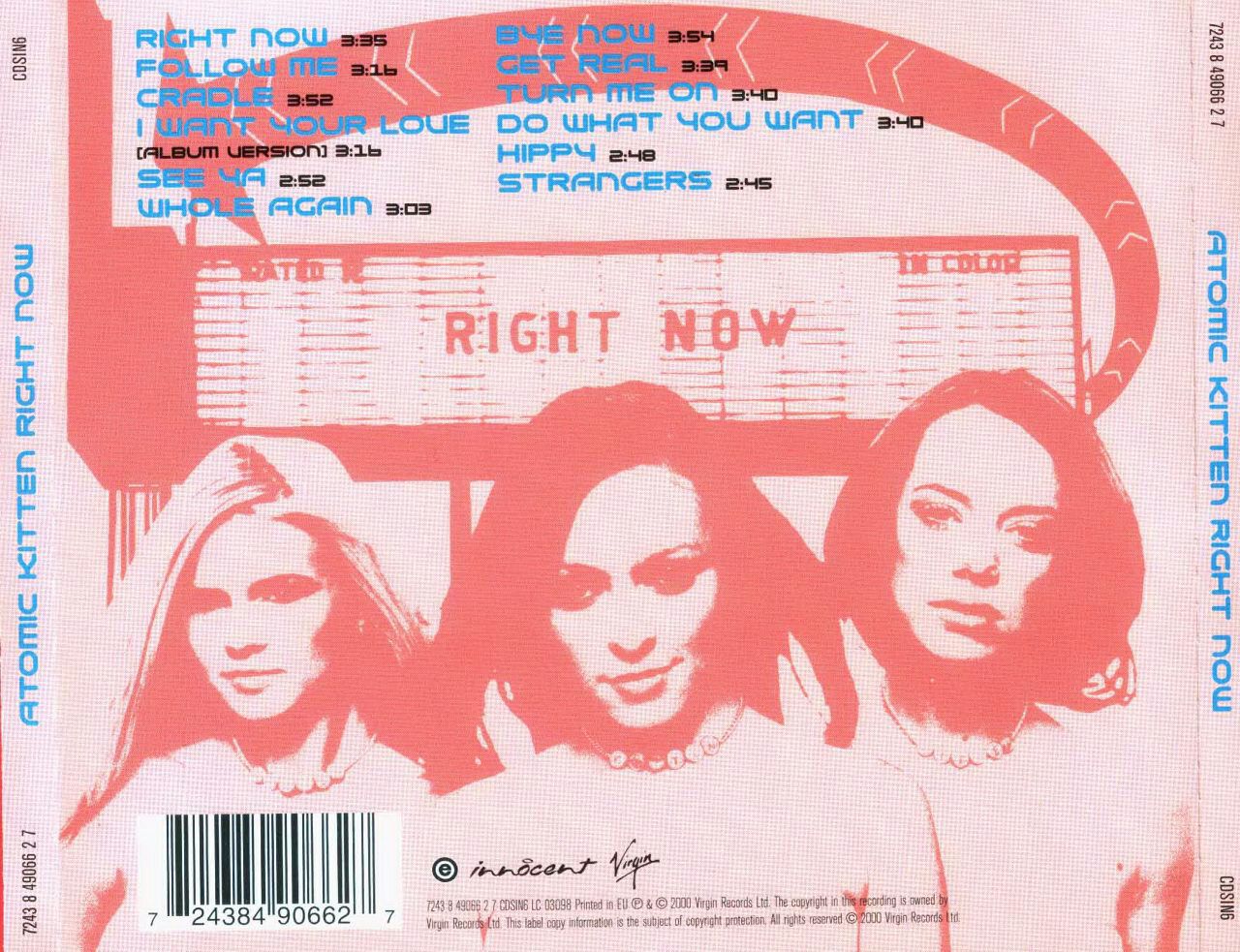 Right Now - Atomic Kitten (CD - 48) music collectible [Barcode 724384906627] - Main Image 2