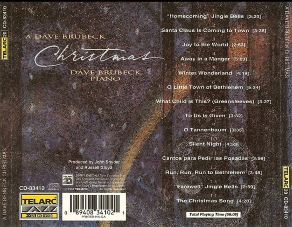 A DAVE BRUBECK CHRISTMAS - Dave Brubeck (CD - 56) music collectible [Barcode 089408341021] - Main Image 2