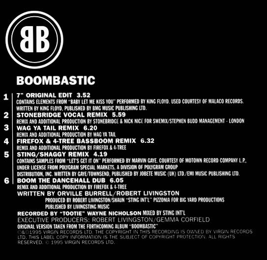 Boombastic (Remix Versions) - Shaggy (CD - 33:07) music collectible [Barcode 724389286526] - Main Image 3