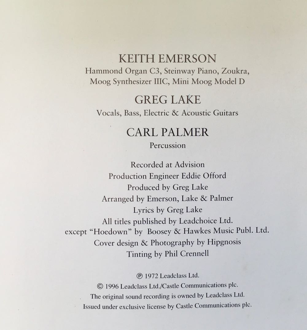 Trilogy - Emerson, Lake & Palmer (CD) music collectible [Barcode 5017615834321] - Main Image 3