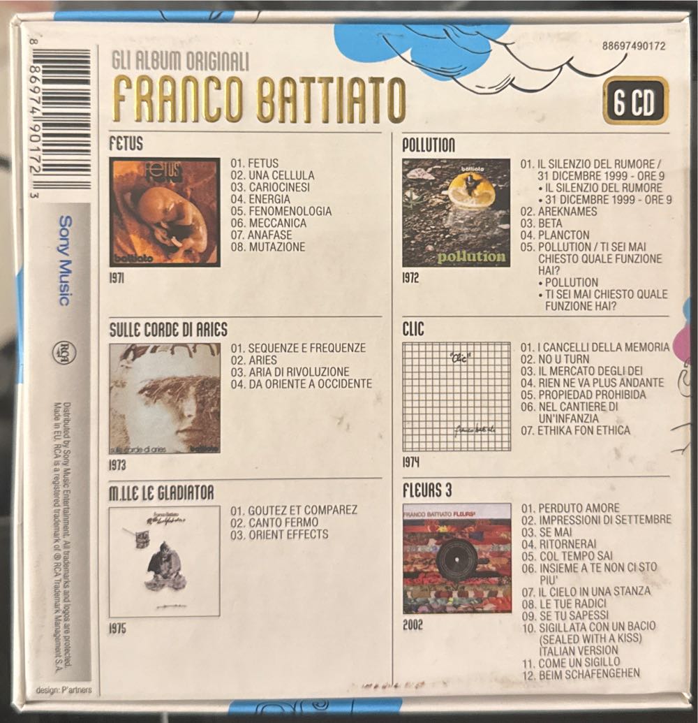 Gli Album Originali - Franco Battiato - GLI ALBUM ORIGINALI - Franco Battiato (CD) music collectible [Barcode 886974901723] - Main Image 2