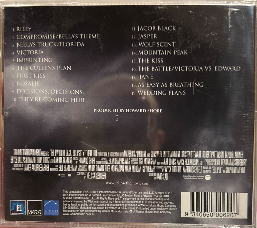 Twilight: Eclipse - The Score - Twilight Saga (CD) music collectible [Barcode 9340650006207] - Main Image 2