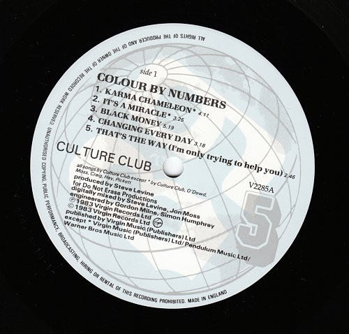 Colour By Numbers - Culture Club (12” - 38) music collectible - Main Image 3