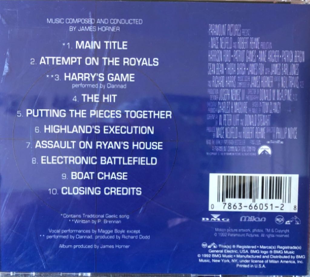 Patriot Games - Horner, James (CD - 45) music collectible [Barcode 078636605128] - Main Image 2