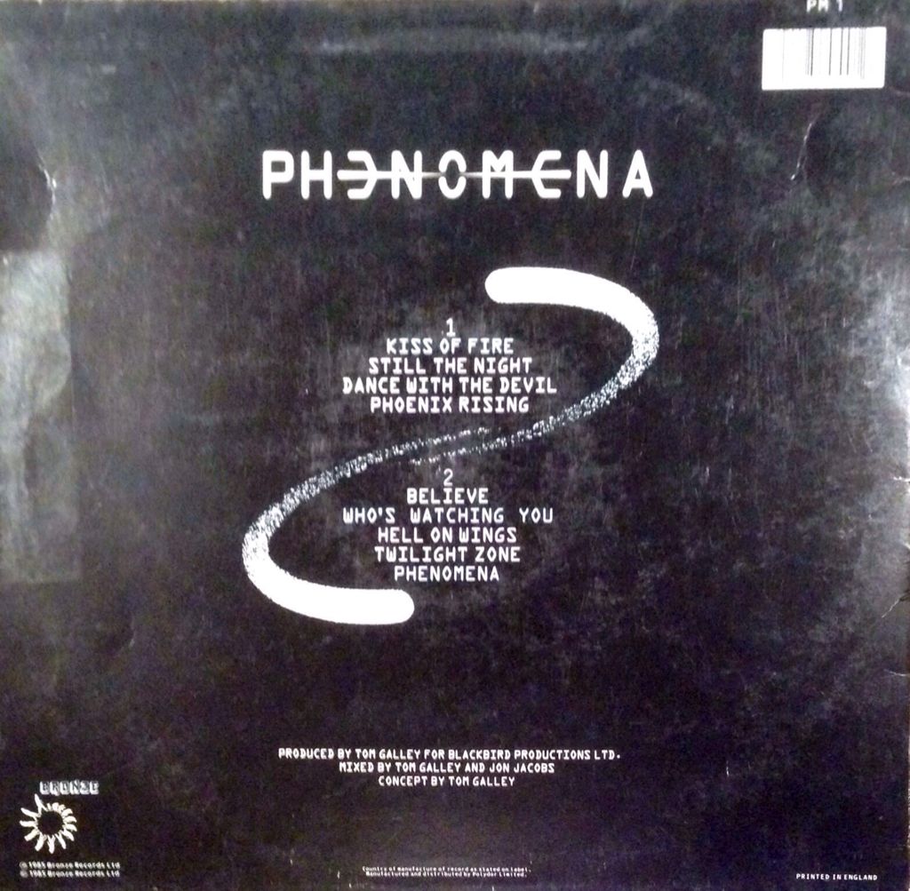 Phenomena - Phenomena (CD-R) music collectible [Barcode 042282569912] - Main Image 2