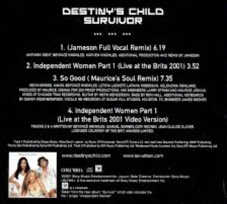 Survivor *4 Tracks CD Single - Destiny’s Child (CD) music collectible [Barcode 5099767117354] - Main Image 2