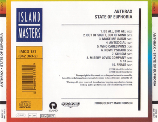 Anthrax-State Of Euphoria - Anthrax (CD - 5235) music collectible [Barcode 075679100429] - Main Image 2