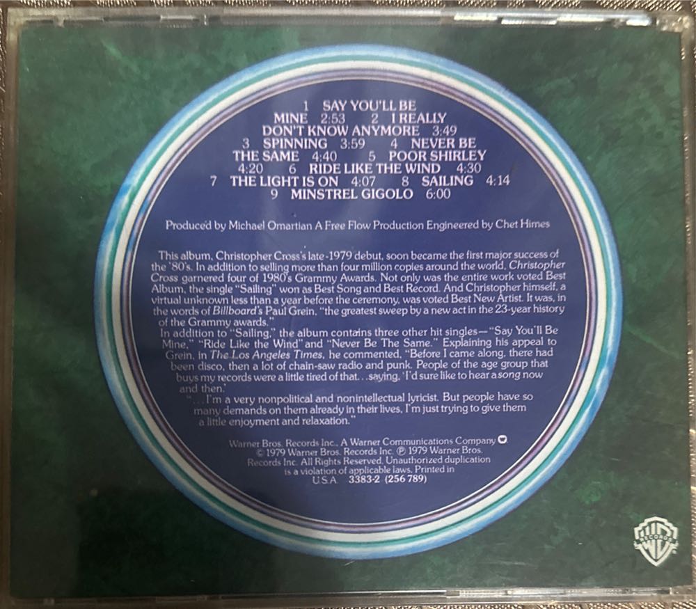 Christopher Cross - Christopher Cross (CD) music collectible - Main Image 2