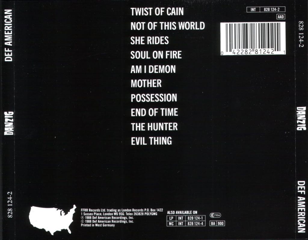 Danzig - Danzig (CD-R - 41) music collectible [Barcode 074646564929] - Main Image 2