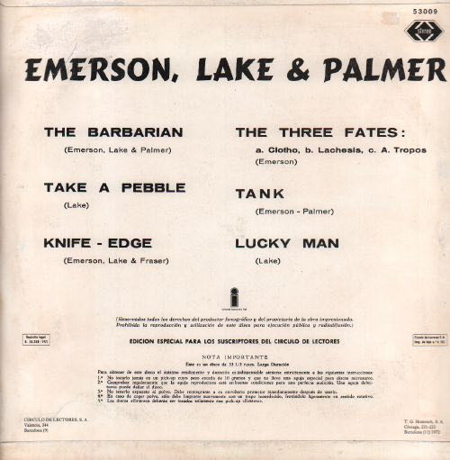 Emerson Lake & Palmer - Emerson Lake & Palmer (12”) music collectible [Barcode 793018334716] - Main Image 2