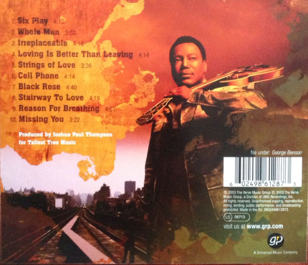 Irreplaceable - George Benson (CD) music collectible [Barcode 602498612873] - Main Image 2