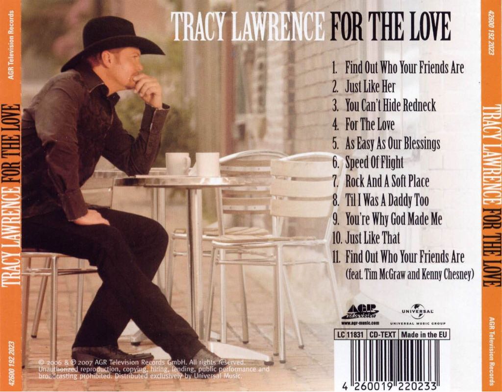 For The Love - Tracy Lawrence (CD - 38) music collectible - Main Image 2