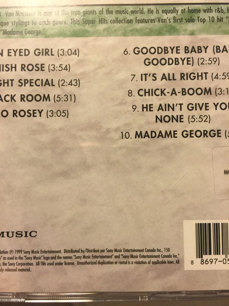 Super Hits - Van Morrison (CD) music collectible [Barcode 886970531627] - Main Image 2