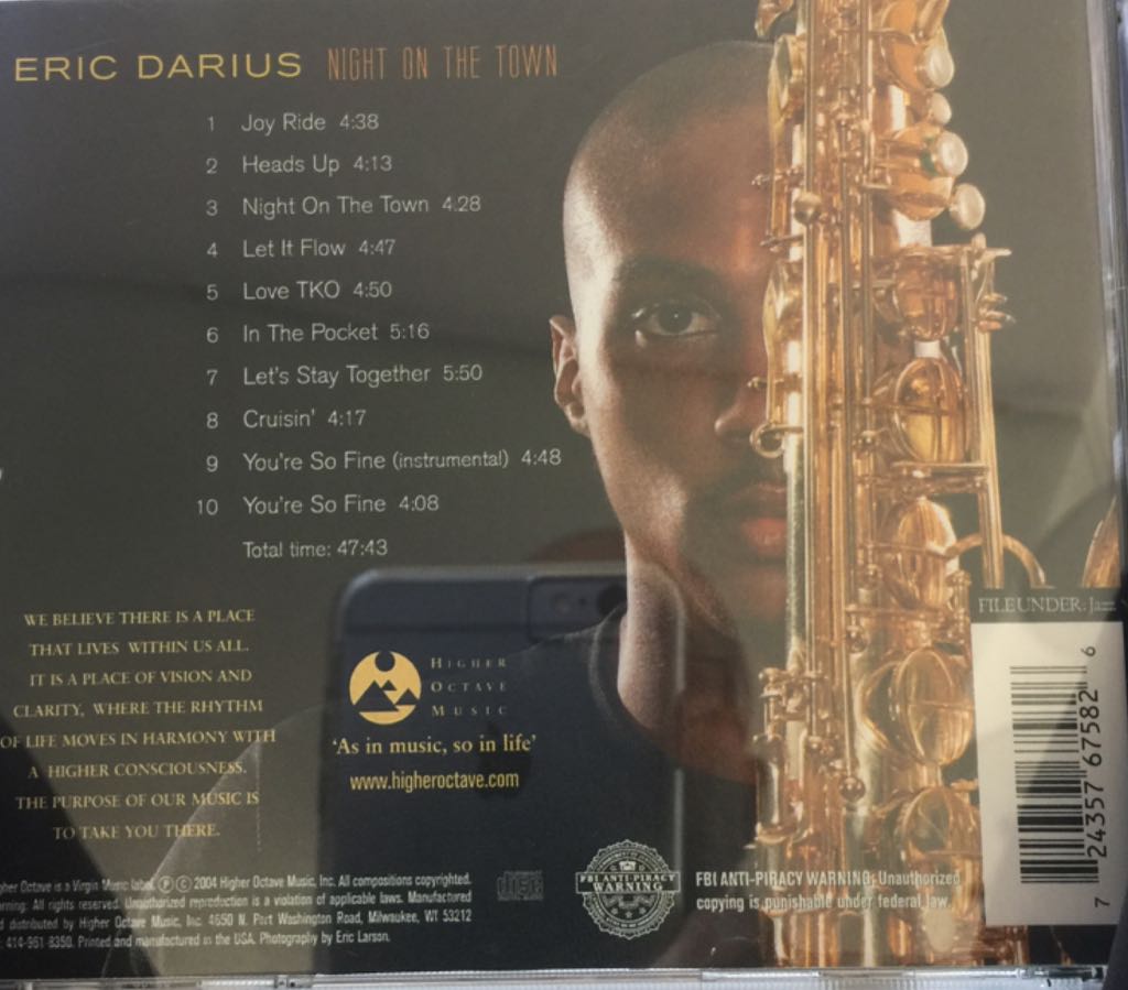 Night On The Town - Eric Darius (CD) music collectible [Barcode 724357675826] - Main Image 2