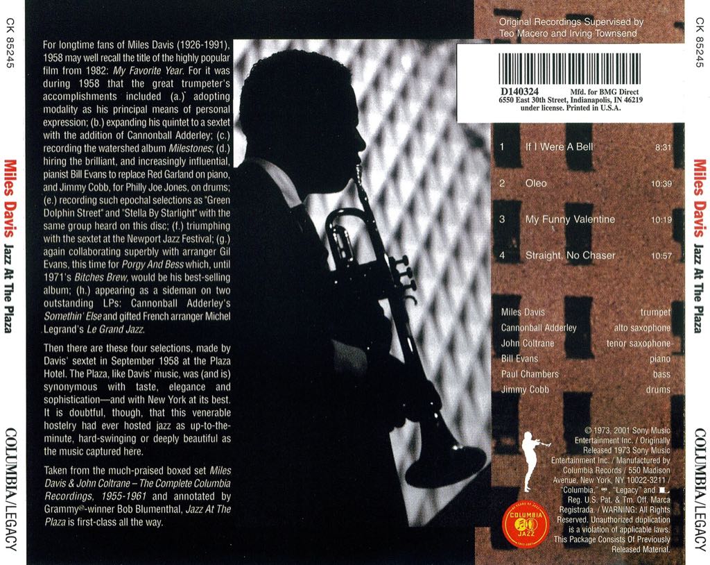 Jazz At The Plaza - Miles Davis (CD) music collectible [Barcode 696998524521] - Main Image 2