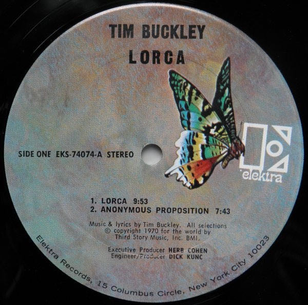 Lorca - Buckley, Tim (12” - 40) music collectible [Barcode 0075596133920] - Main Image 3