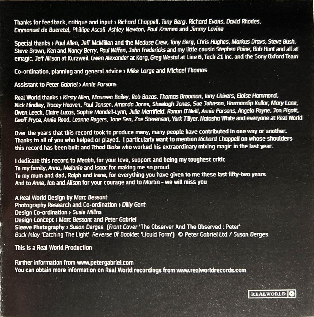 Up - Peter Gabriel (CD - 67) music collectible [Barcode 180030000741] - Main Image 3