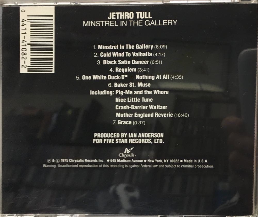 Minstrel In The Gallery - Jethro Tull (CD - 46) music collectible [Barcode 044114108221] - Main Image 2