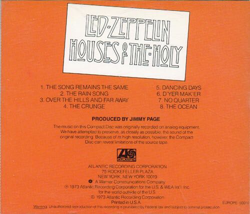 Houses Of The Holy - Led Zeppelin (MiniDisc) music collectible - Main Image 2