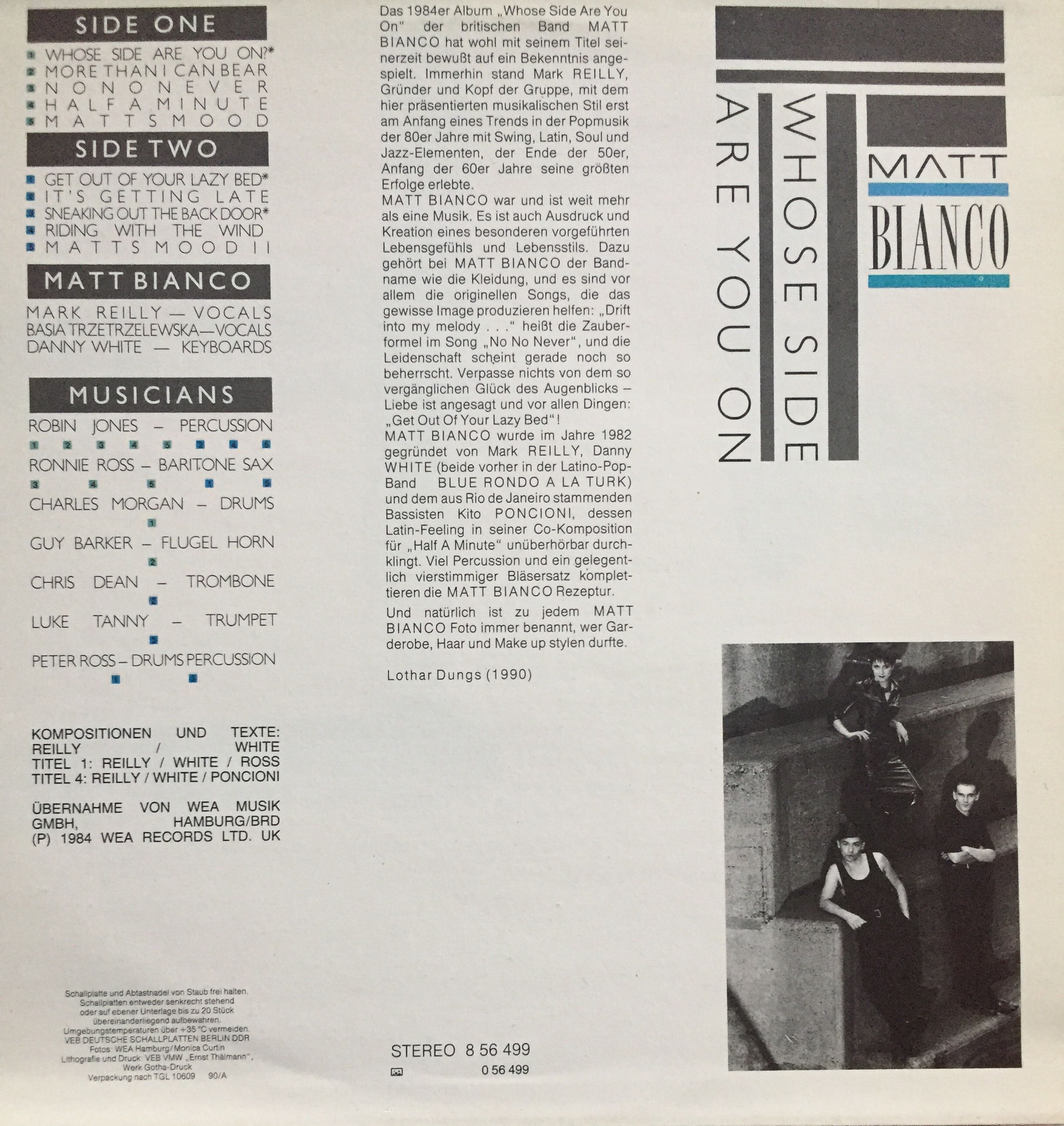 Whose Side Are You On - Matt Bianco (CD) music collectible - Main Image 2