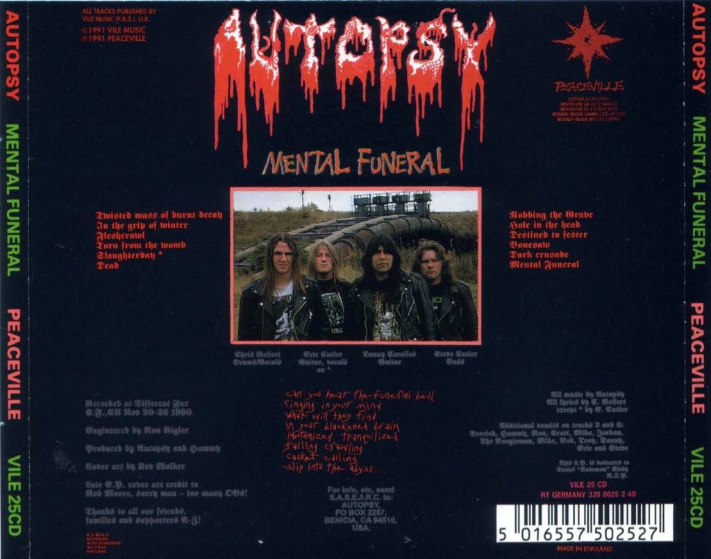 Mental Funeral - Autopsy (CD) music collectible [Barcode 801056735324] - Main Image 2