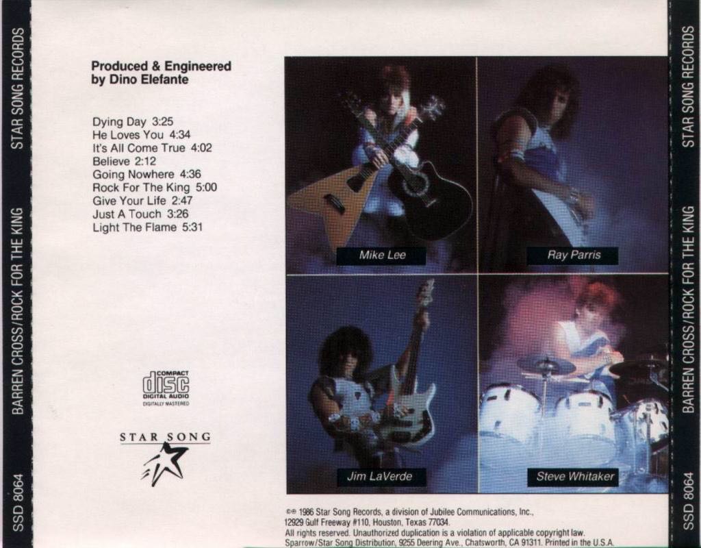 Rock For The King - Barren Cross (Cassette - 3507) music collectible - Main Image 2