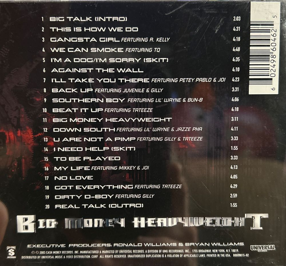 Big Money Heavyweight - Big Tymers (CD) music collectible [Barcode 602498604625] - Main Image 2
